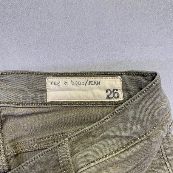 Rag & Bone Skinny Jeans Size 26 Dist Army Green Stretch Denim W1541O337 - Picture 2 of 13